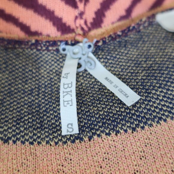 BKE Buckle Lightweight Cardigan Duster Open Sweater Hood Multicolor Womens Small - Picture 5 of 5